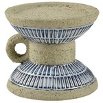 Doyle Candle Holder - Beige / Blue