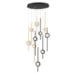 Barletta Chandelier - Gold / Black / Clear Seeded