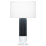 Locke Table Lamp - Crystal / Matte Black / White