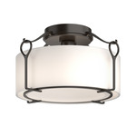 Bow Semi Flush Ceiling Light - Oil Rubbed Bronze / Opal