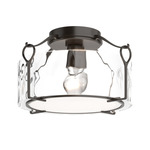 Bow Semi Flush Ceiling Light - Oil Rubbed Bronze / Water Glass