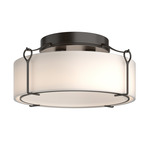 Bow Semi Flush Ceiling Light - Oil Rubbed Bronze / Opal