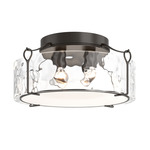 Bow Semi Flush Ceiling Light - Oil Rubbed Bronze / Water Glass