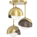 Brooklyn Double Multi Semi Flush Light - Modern Brass / Bronze