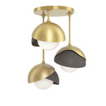 Brooklyn Double Multi Semi Flush Light - Modern Brass / Dark Smoke