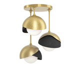 Brooklyn Double Multi Semi Flush Light - Modern Brass / Black