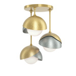 Brooklyn Double Multi Semi Flush Light - Modern Brass / Vintage Platinum