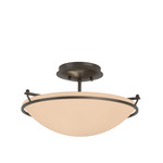 Plain Semi Flush Ceiling Light - Oil Rubbed Bronze / Sand