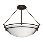 Presidio Tryne Semi Flush Ceiling Light - Oil Rubbed Bronze / Opal