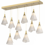 Mobius Linear Multi Light Pendant - Modern Brass / Spun Frost