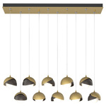 Brooklyn Linear Multi Light Pendant - Modern Brass / Oil Rubbed Bronze