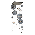 Abacus Square Multi Light Pendant - Oil Rubbed Bronze / Cool Grey