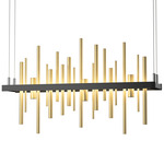 Cityscape Small Linear Pendant - Black / Modern Brass