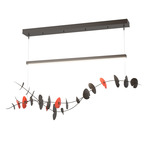 Lily Linear Pendant - Oil Rubbed Bronze / Satin Red