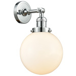 Beacon 203 Wall Sconce - Polished Chrome / Matte White