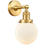 Beacon 203 Wall Sconce - Satin Gold / Matte White