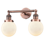 Beacon Bathroom Vanity Light - Antique Copper / Matte White