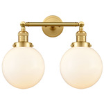 Beacon Bathroom Vanity Light - Satin Gold / Matte White