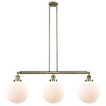 Beacon 213 / 214 Linear Pendant - Antique Brass / Matte White