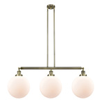 Beacon 213 / 214 Linear Pendant - Antique Brass / Matte White