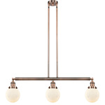 Beacon 213 / 214 Linear Pendant - Antique Copper / Matte White