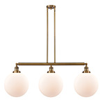 Beacon 213 / 214 Linear Pendant - Brushed Brass / Matte White