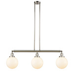 Beacon 213 / 214 Linear Pendant - Polished Nickel / Matte White