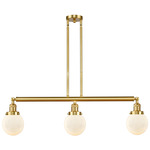 Beacon 213 / 214 Linear Pendant - Satin Gold / Matte White