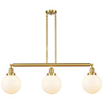 Beacon 213 / 214 Linear Pendant - Satin Gold / Matte White