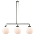 Beacon 213 / 214 Linear Pendant - Brushed Satin Nickel / Matte White