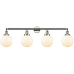 Beacon Bathroom Vanity Light - Polished Nickel / Matte White