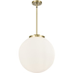 Beacon 221 Chandelier - Antique Brass / Matte White