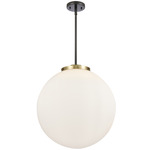 Beacon 221 Chandelier - Black / Antique Brass / Matte White