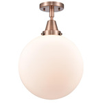 Beacon 447 Ceiling Light Fixture - Antique Copper / Matte White