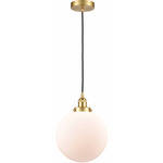 Beacon 616 Pendant - Satin Nickel / Matte White