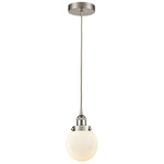 Beacon 616 Pendant - Satin Nickel / Matte White