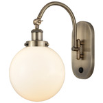 Beacon 918 Wall Sconce - Antique Brass / Matte White