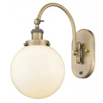 Beacon 918 Wall Sconce - Brushed Brass / Matte White