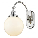 Beacon 918 Wall Sconce - Polished Nickel / Matte White