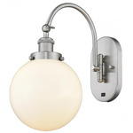 Beacon 918 Wall Sconce - Satin Nickel / Matte White