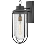 Moby Outdoor Wall Sconce - Black / Clear Seedy