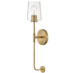Kline Wall Sconce - Lacquered Brass / Clear