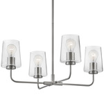 Kline Chandelier - Brushed Nickel / Clear