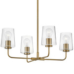 Kline Chandelier - Lacquered Brass / Clear