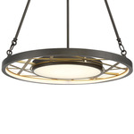 Tribeca Pendant - Smoked Iron / Soft Brass / Etched Glass