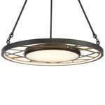 Tribeca Pendant - Smoked Iron / Soft Brass / Etched Glass