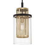 Soho Mini Pendant - Coal / Soft Brass / Clear