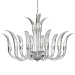 Cisne Chandelier - Polished Nickel / Clear