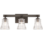 Graham Avenue Bathroom Vanity Light - Smoked Iron / Clear