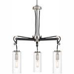 Pullman Junction Chandelier - Brushed Nickel / Coal / Clear